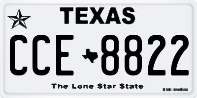 TX license plate CCE8822