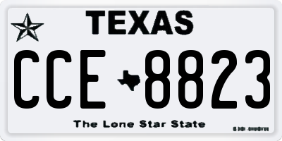 TX license plate CCE8823