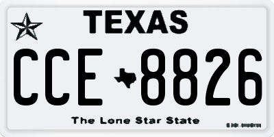 TX license plate CCE8826