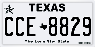 TX license plate CCE8829