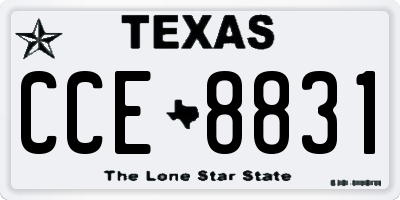 TX license plate CCE8831