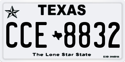TX license plate CCE8832