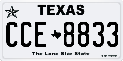TX license plate CCE8833