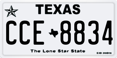 TX license plate CCE8834