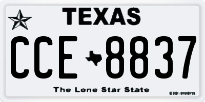 TX license plate CCE8837