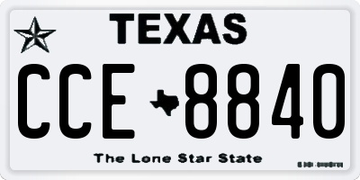 TX license plate CCE8840