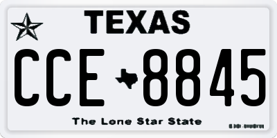 TX license plate CCE8845