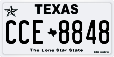 TX license plate CCE8848