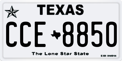 TX license plate CCE8850