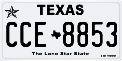 TX license plate CCE8853