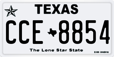 TX license plate CCE8854