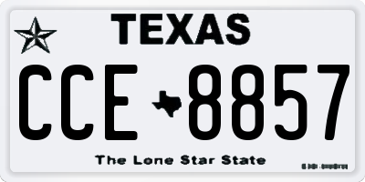 TX license plate CCE8857