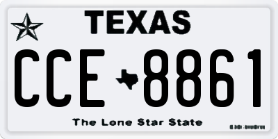 TX license plate CCE8861