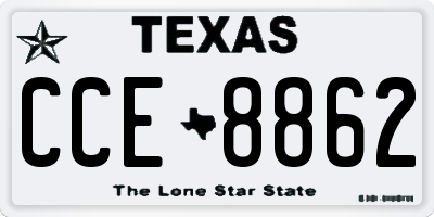 TX license plate CCE8862