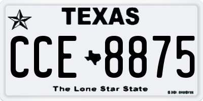 TX license plate CCE8875