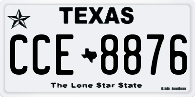 TX license plate CCE8876