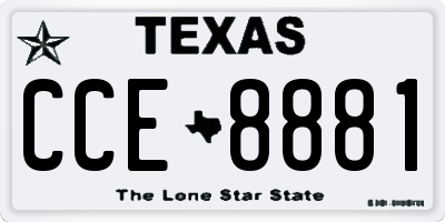 TX license plate CCE8881