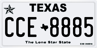 TX license plate CCE8885