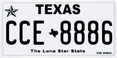 TX license plate CCE8886
