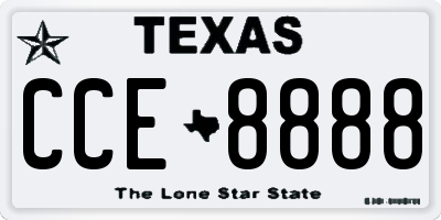 TX license plate CCE8888