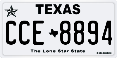TX license plate CCE8894