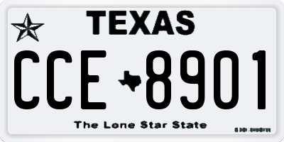 TX license plate CCE8901