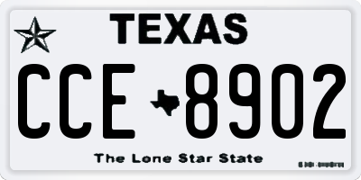 TX license plate CCE8902