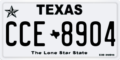 TX license plate CCE8904