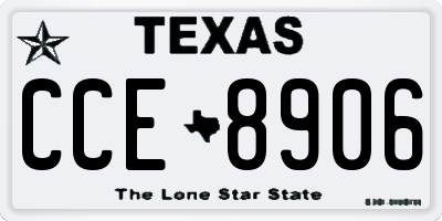 TX license plate CCE8906
