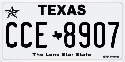 TX license plate CCE8907