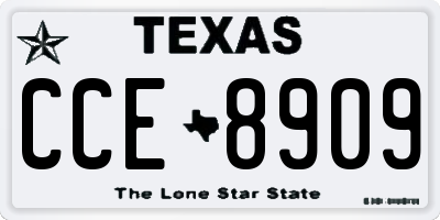 TX license plate CCE8909