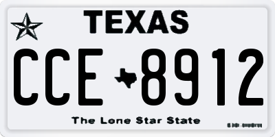 TX license plate CCE8912