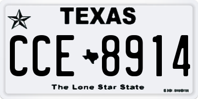TX license plate CCE8914