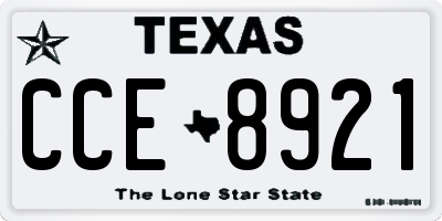 TX license plate CCE8921