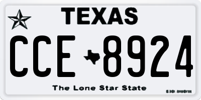 TX license plate CCE8924
