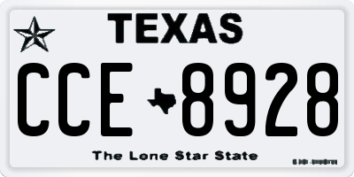 TX license plate CCE8928