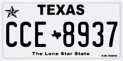 TX license plate CCE8937