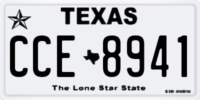 TX license plate CCE8941