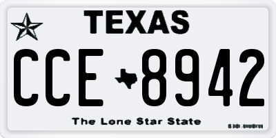 TX license plate CCE8942