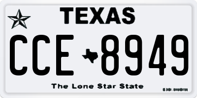 TX license plate CCE8949