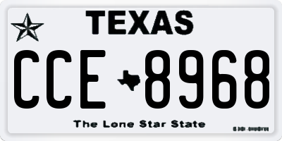 TX license plate CCE8968