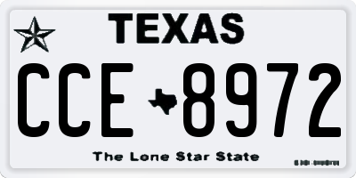 TX license plate CCE8972