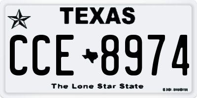 TX license plate CCE8974