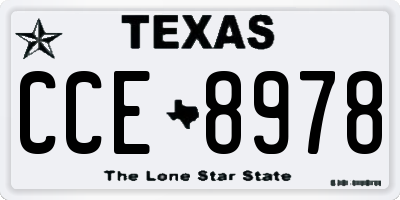 TX license plate CCE8978