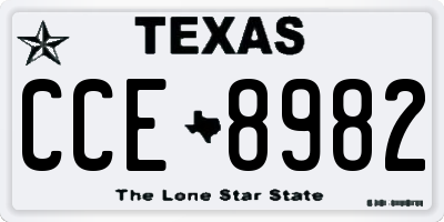 TX license plate CCE8982