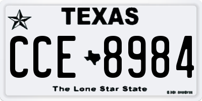 TX license plate CCE8984