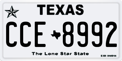 TX license plate CCE8992