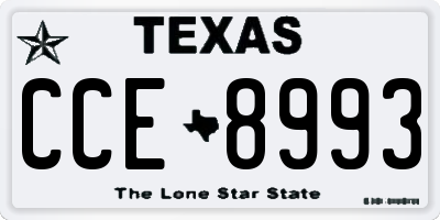 TX license plate CCE8993