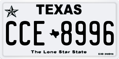 TX license plate CCE8996