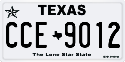 TX license plate CCE9012